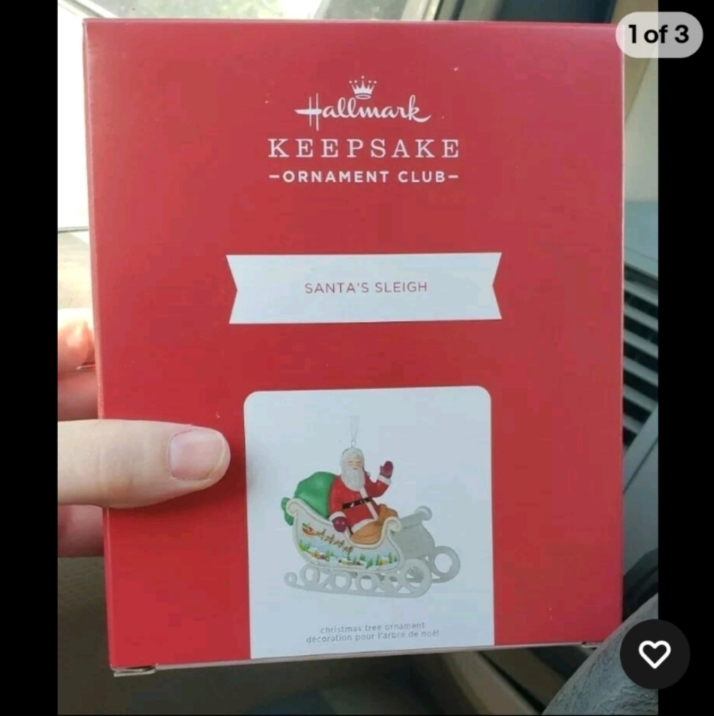 Hallmark Keepsake Club Ornament Santa's Sleigh Ornament NIB NEW IN BOX